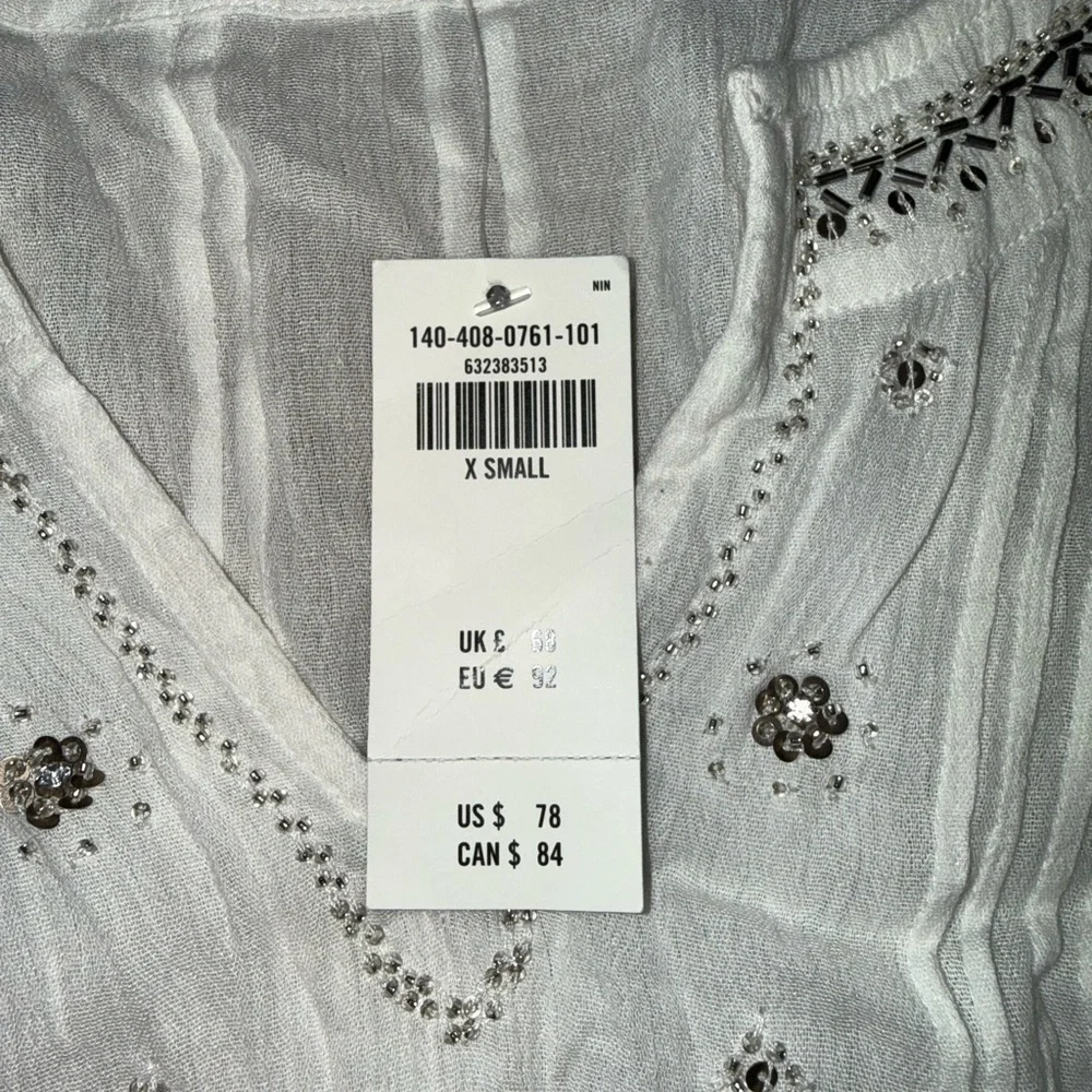 ‼️SOLD‼️Abercrombie & Fitch White Embroidered Blouse - Picture 5 of 8